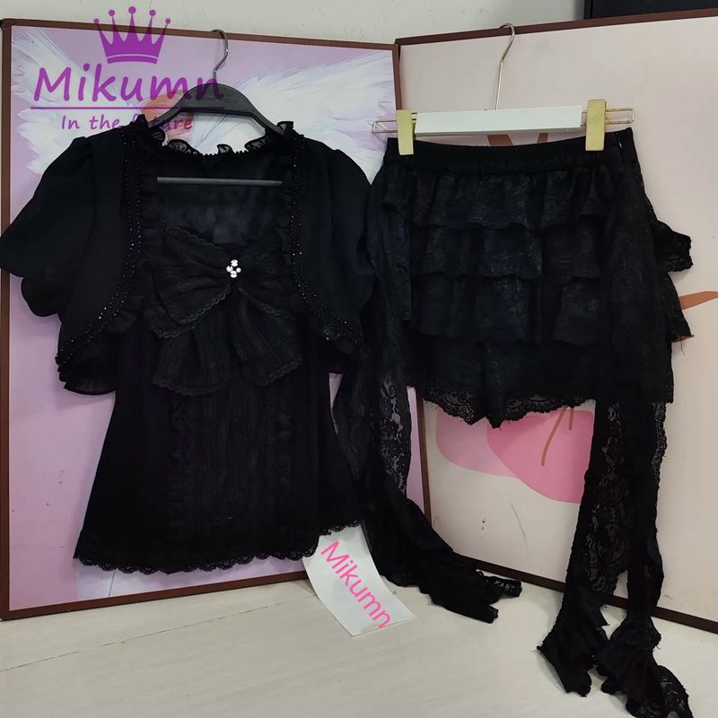 Mikumn ゴシックロリータブラックレース 3 点セット女 - Cami Top Lace のレビューと価格