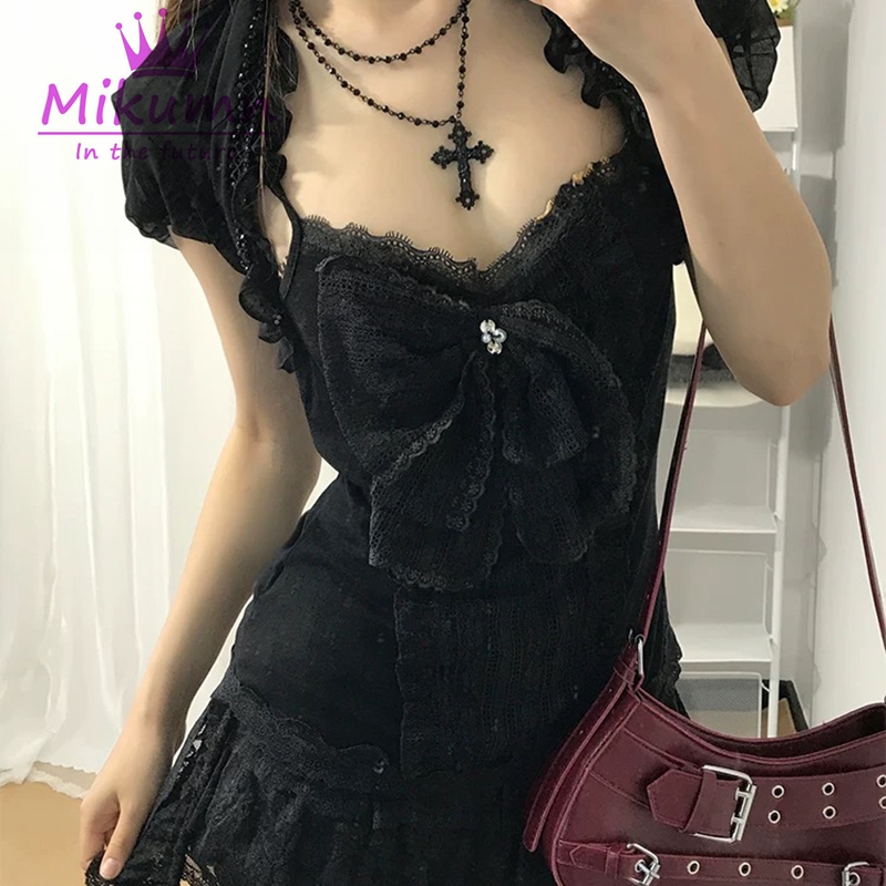 Mikumn ゴシックロリータブラックレース 3 点セット女 - Cami Top Lace のレビューと価格