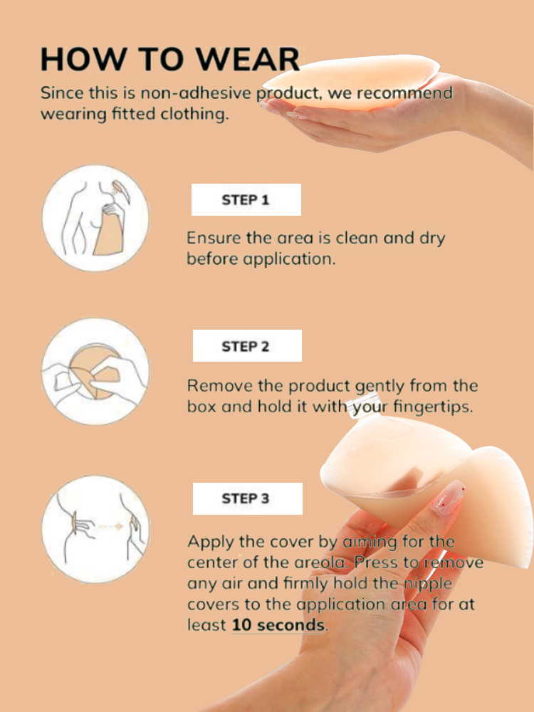女性用再利用可能な目に見えないシリコンニップルカバー レディ - Nipple Cover Pasties のレビューと価格