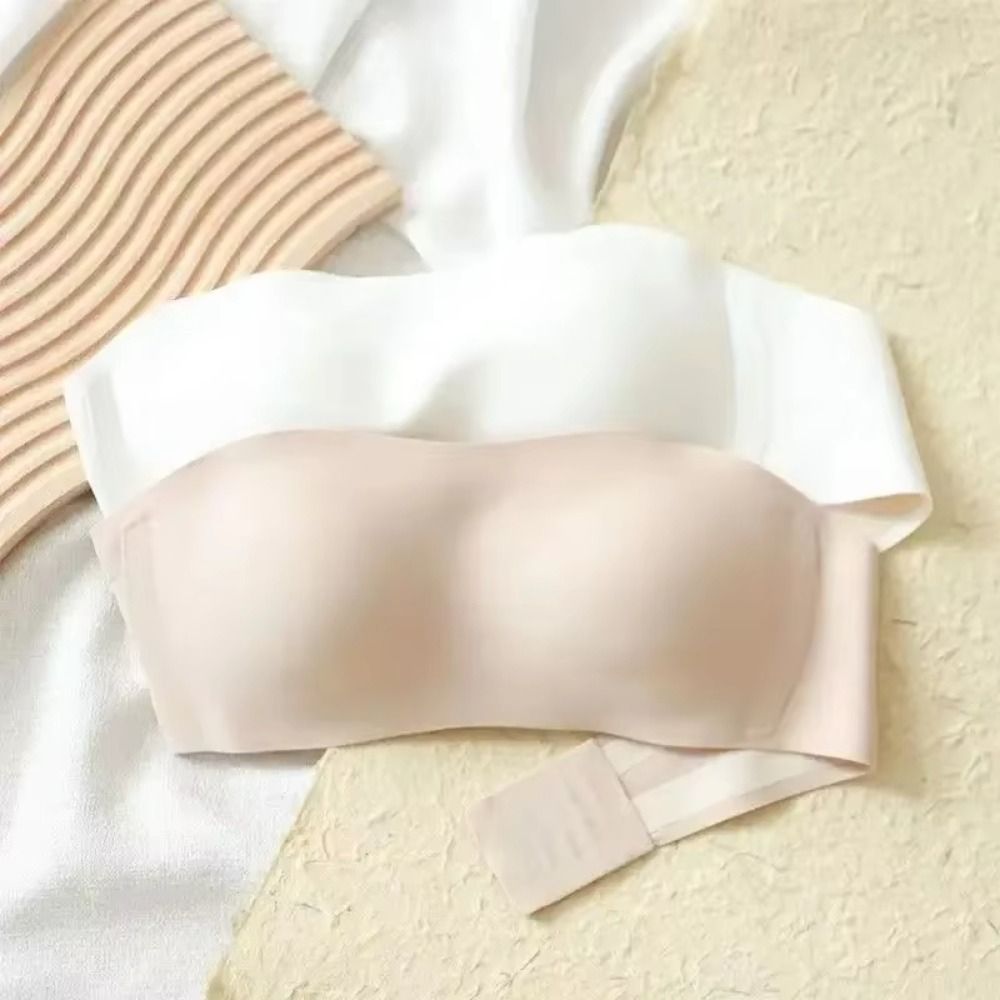 ソリッドカラーのストラップレスラップブラジャー目に見えないノ - Push Up Bra Padded のレビューと価格