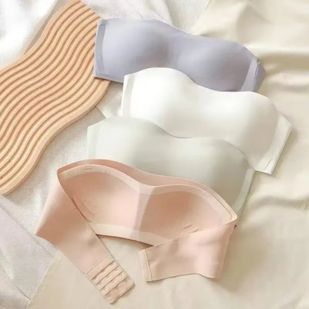 ソリッドカラーのストラップレスラップブラジャー目に見えないノ - Push Up Bra Padded のレビューと価格