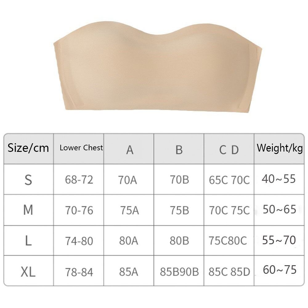 ソリッドカラーのストラップレスラップブラジャー目に見えないノ - Push Up Bra Padded のレビューと価格