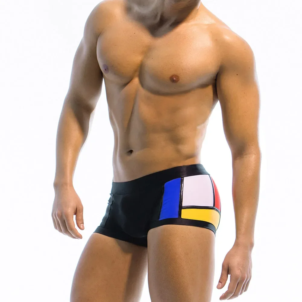 メンズカラーブロックサーフショーツパンツ、水着、水着、ボクサ - Boyshort Underwear のレビューと価格